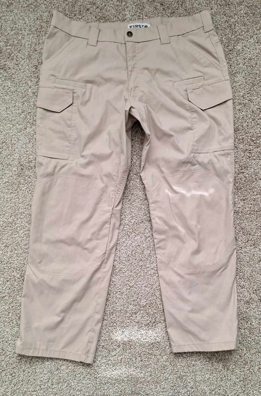 First Tactical Men’s Cargo Pants 40x30 Khaki Ripstop Utility Tactical Workwear
